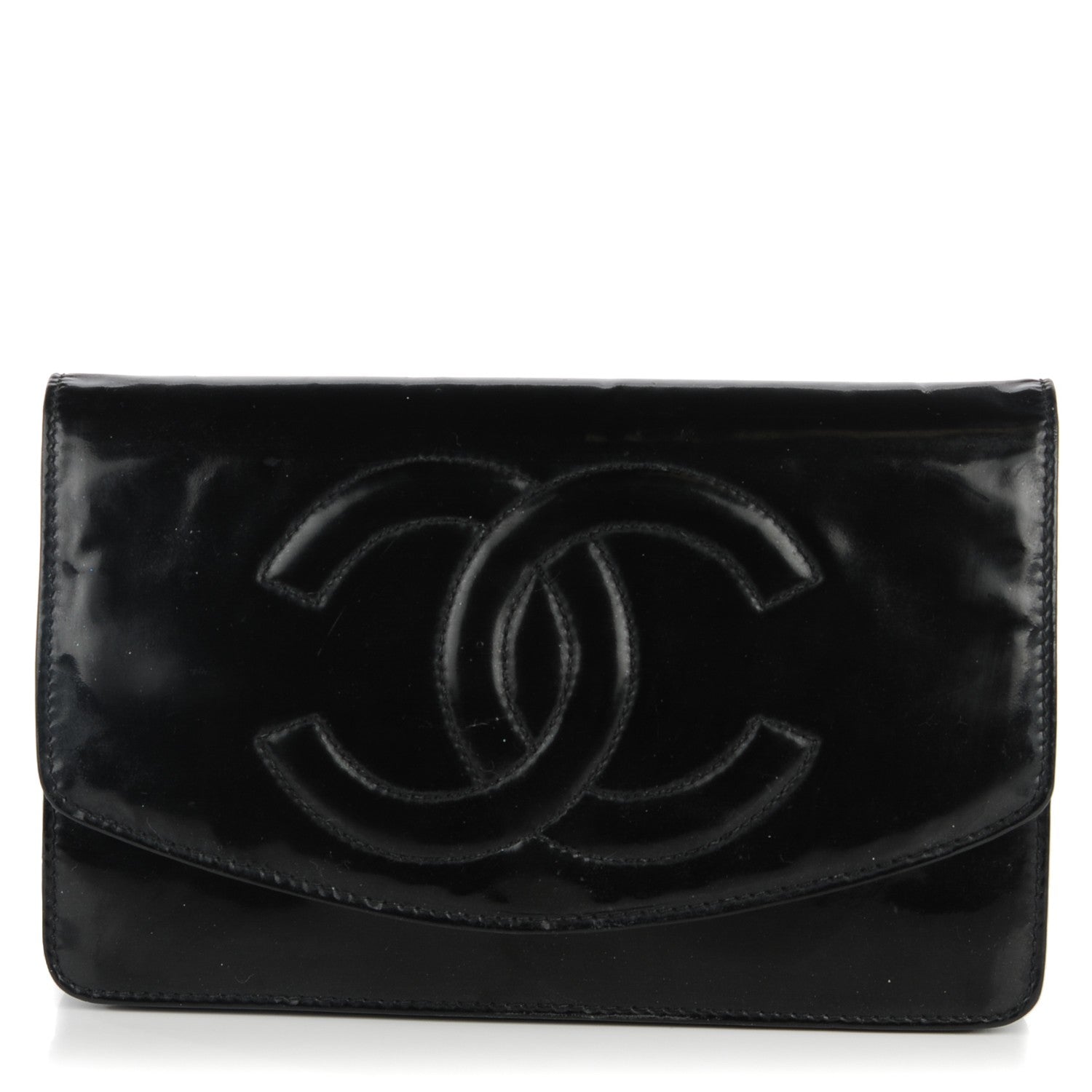 Chanel Patent Timeless CC Wallet On Chain WOC Black 1 of 8