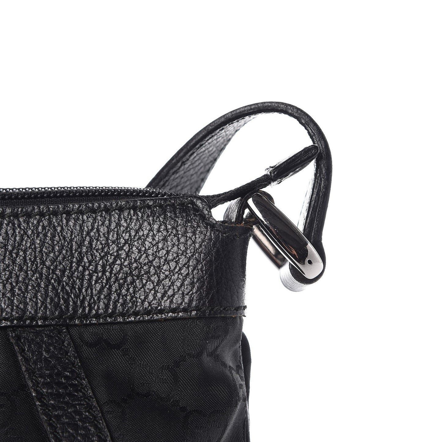 Nylon Monogram Small D Silver Ring Messenger Black