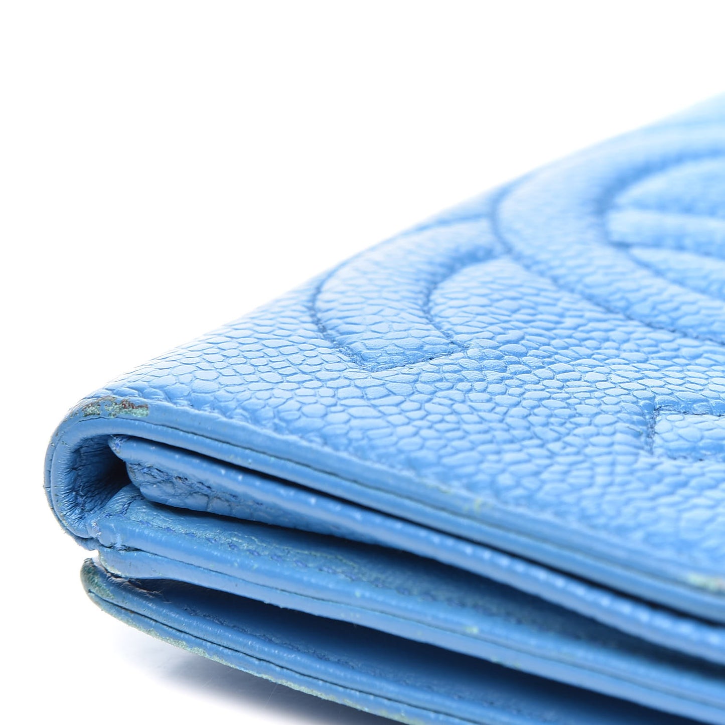 Caviar Timeless CC Compact French Wallet Blue