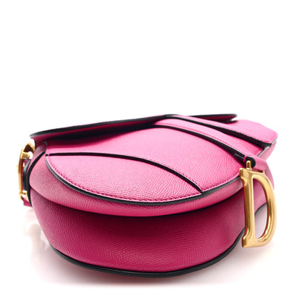 Christian Dior Grained Calfskin Saddle Bag With Strap Fuchsia 7 of 19