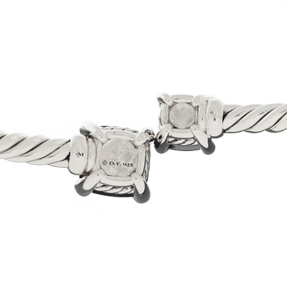 David Yurman Sterling Silver Black Onyx Hematite Diamond 4mm Chatelaine Bypass Bracelet 3 of 3