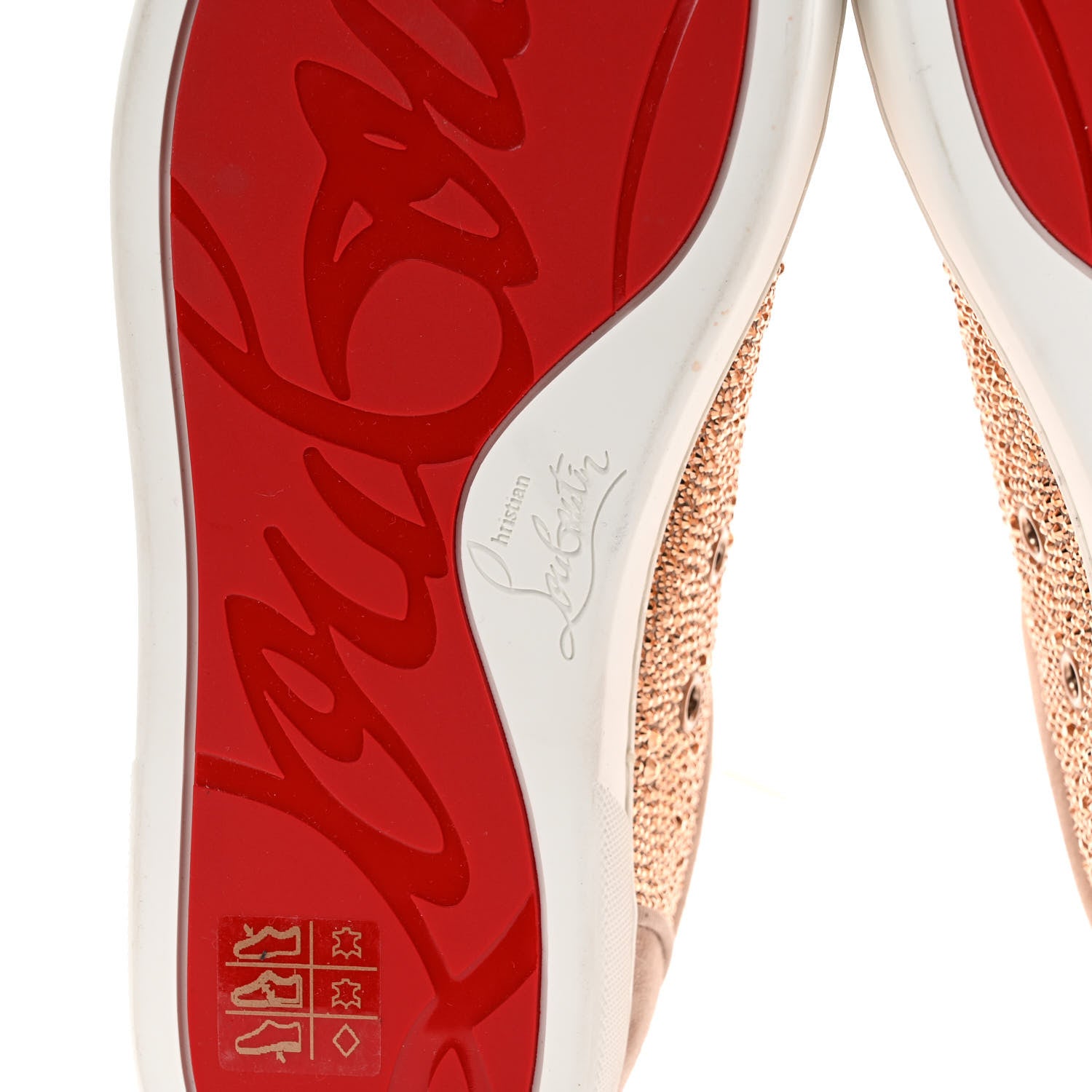 Christian Louboutin Veau Velours Calfskin Crystal Womens Viera Flat Sneakers 39 Antoinette 6 of 7