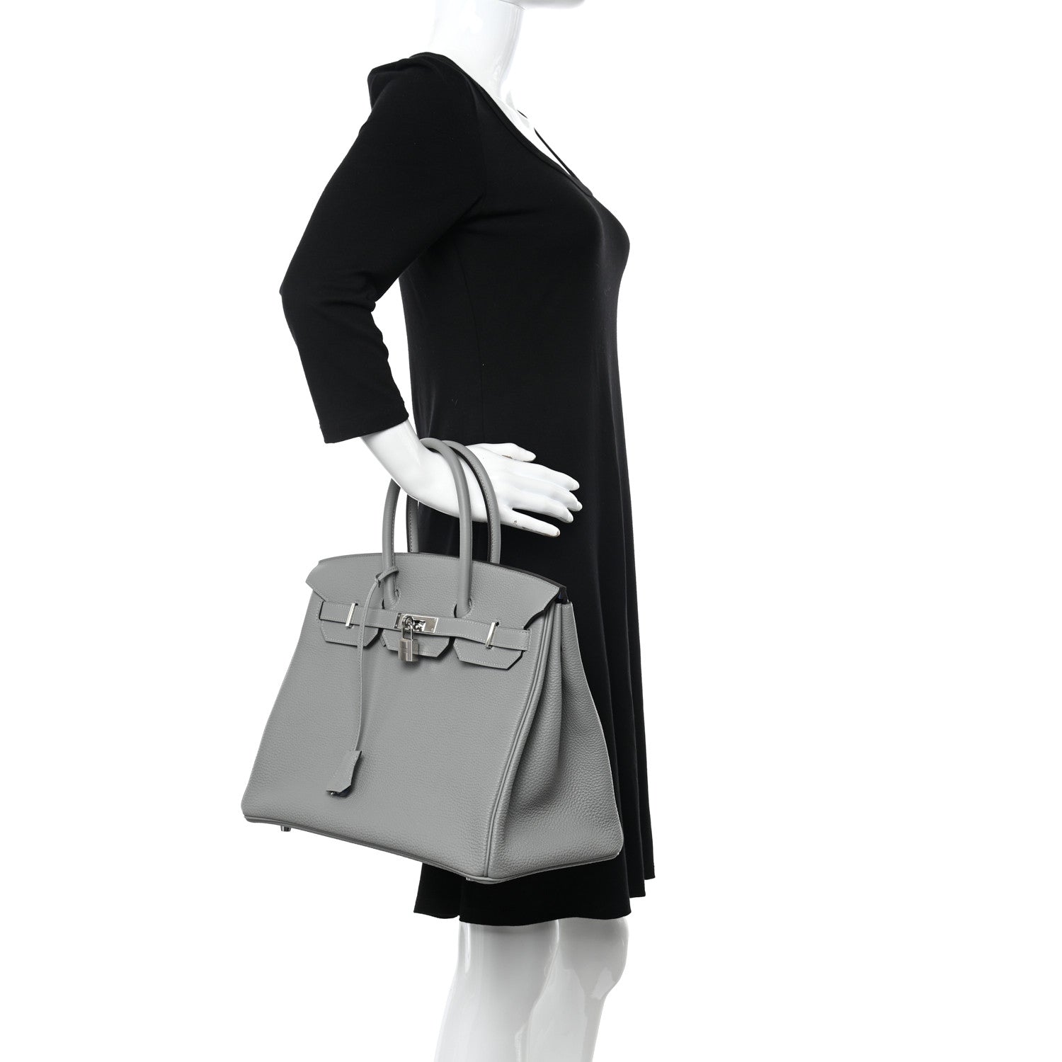 Hermes Togo Verso Birkin 35 Gris Mouette Bleu Agate 2 of 12