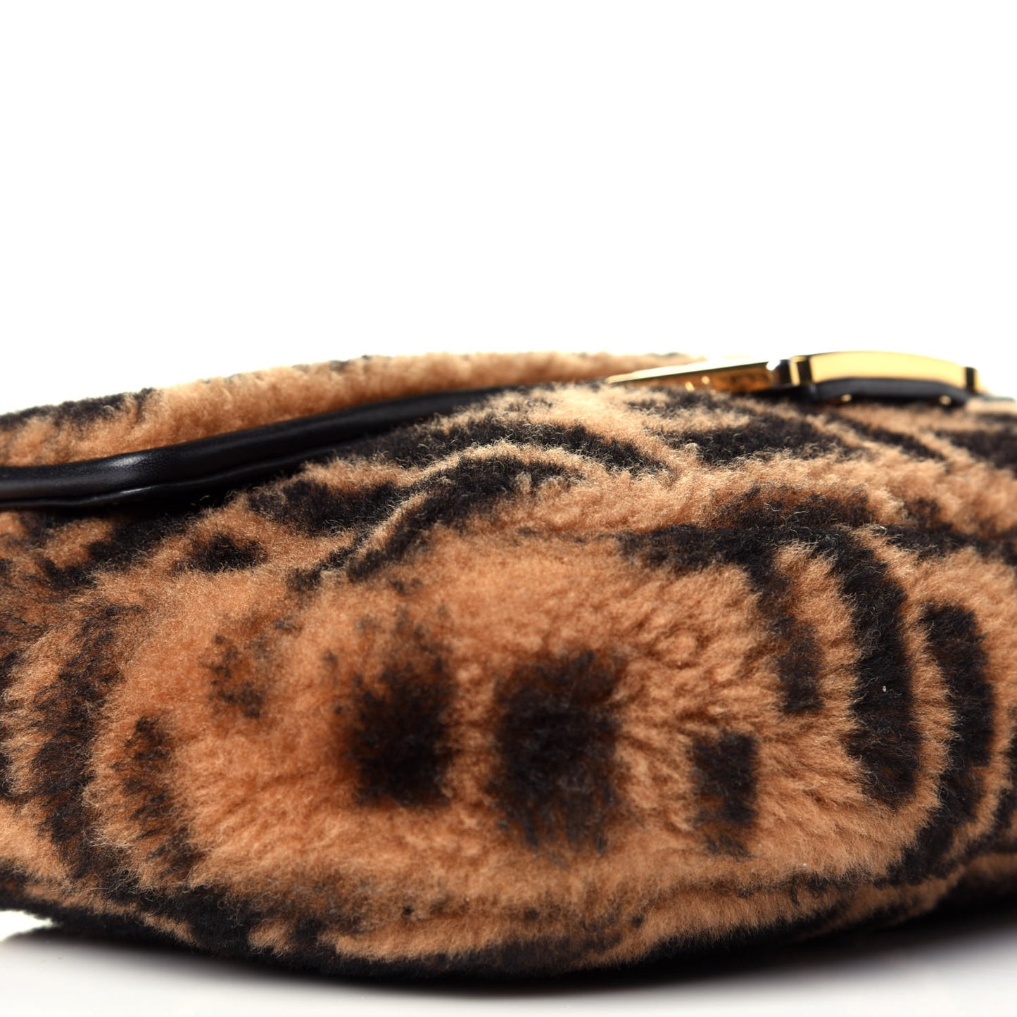 Shearling Vitello Dolce Macro FF 1974 Baguette Tobacco Black