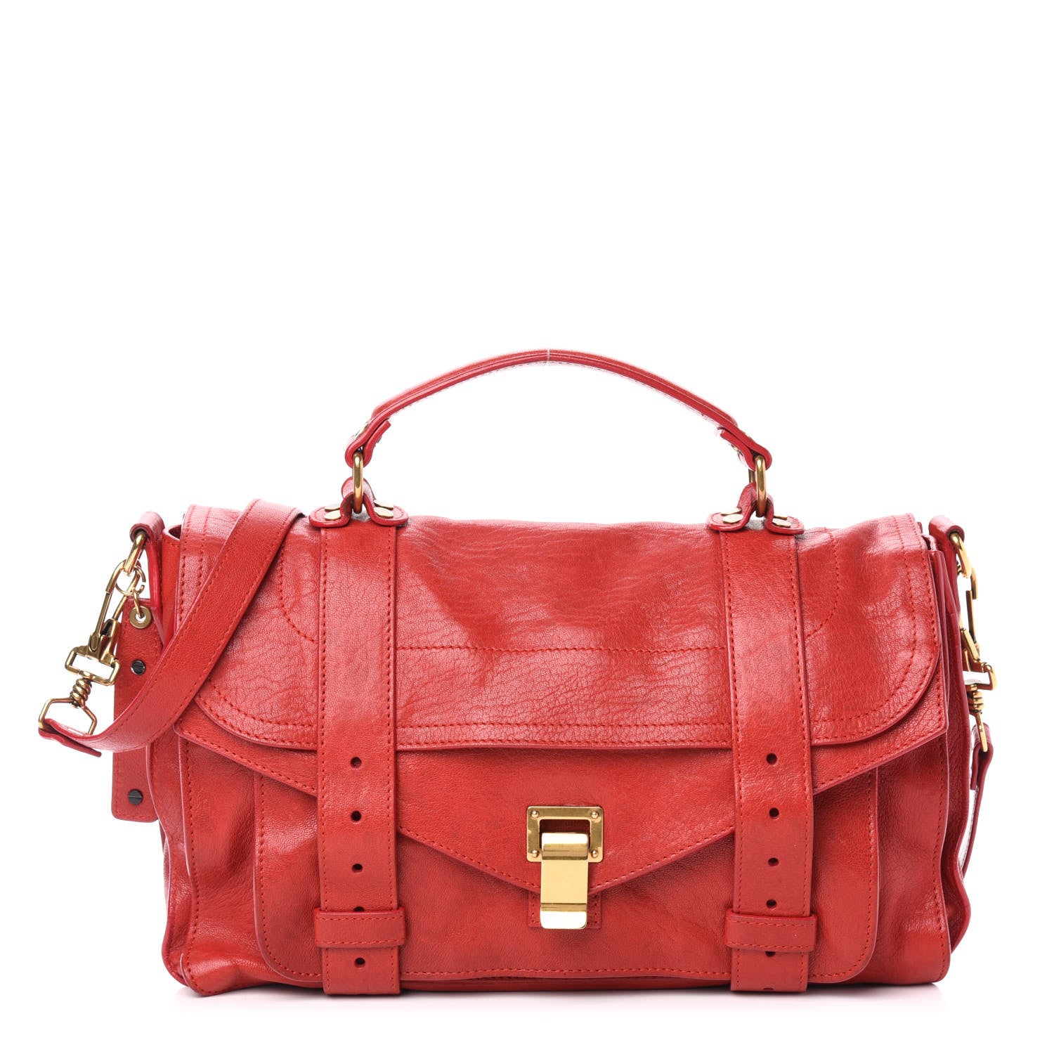 Proenza Schouler Lambskin Medium PS1 Satchel Red 1 of 11