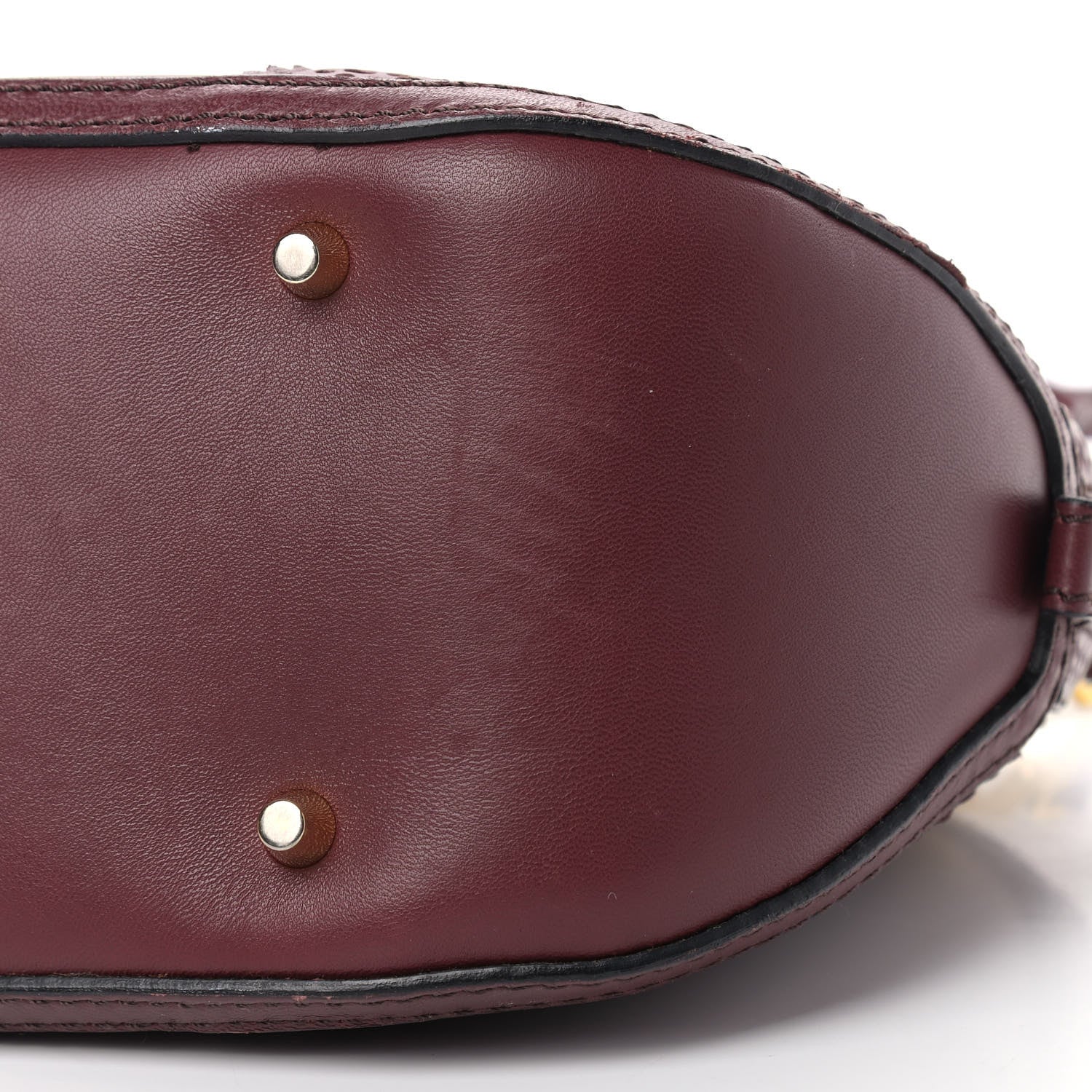 Burberry Calfskin Small Orchard Bowling Bag Burgundy Red 13 of 13