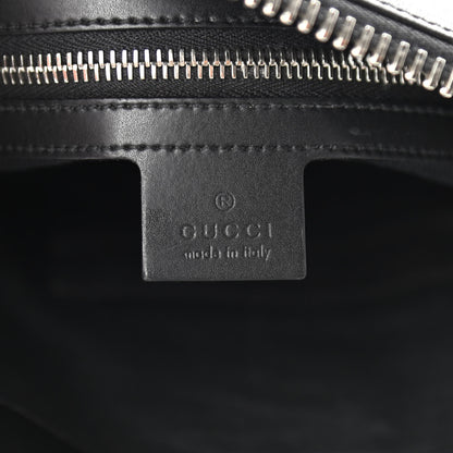Gucci GG Supreme Monogram Appia Calfskin Web Flat Messenger Bag Black Grey 6 of 13