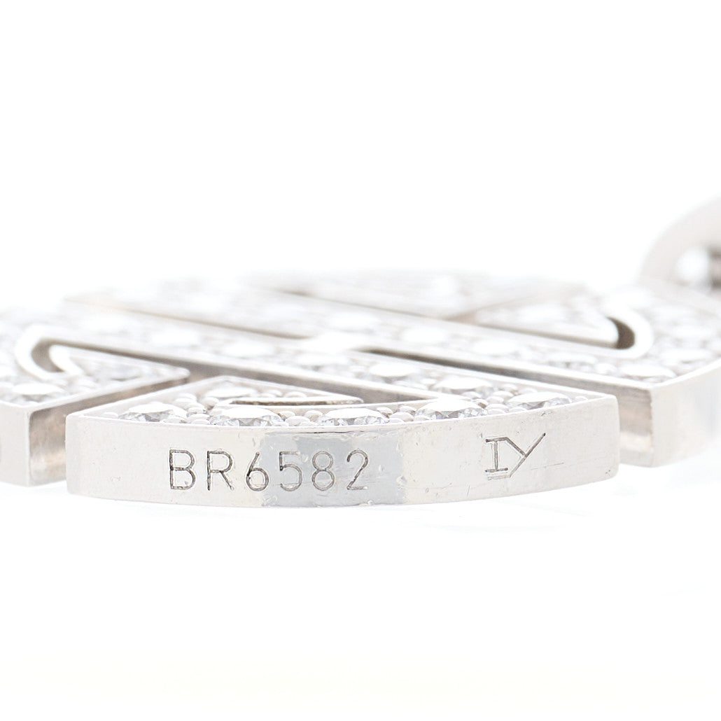 18K White Gold Diamond Longevity Charm