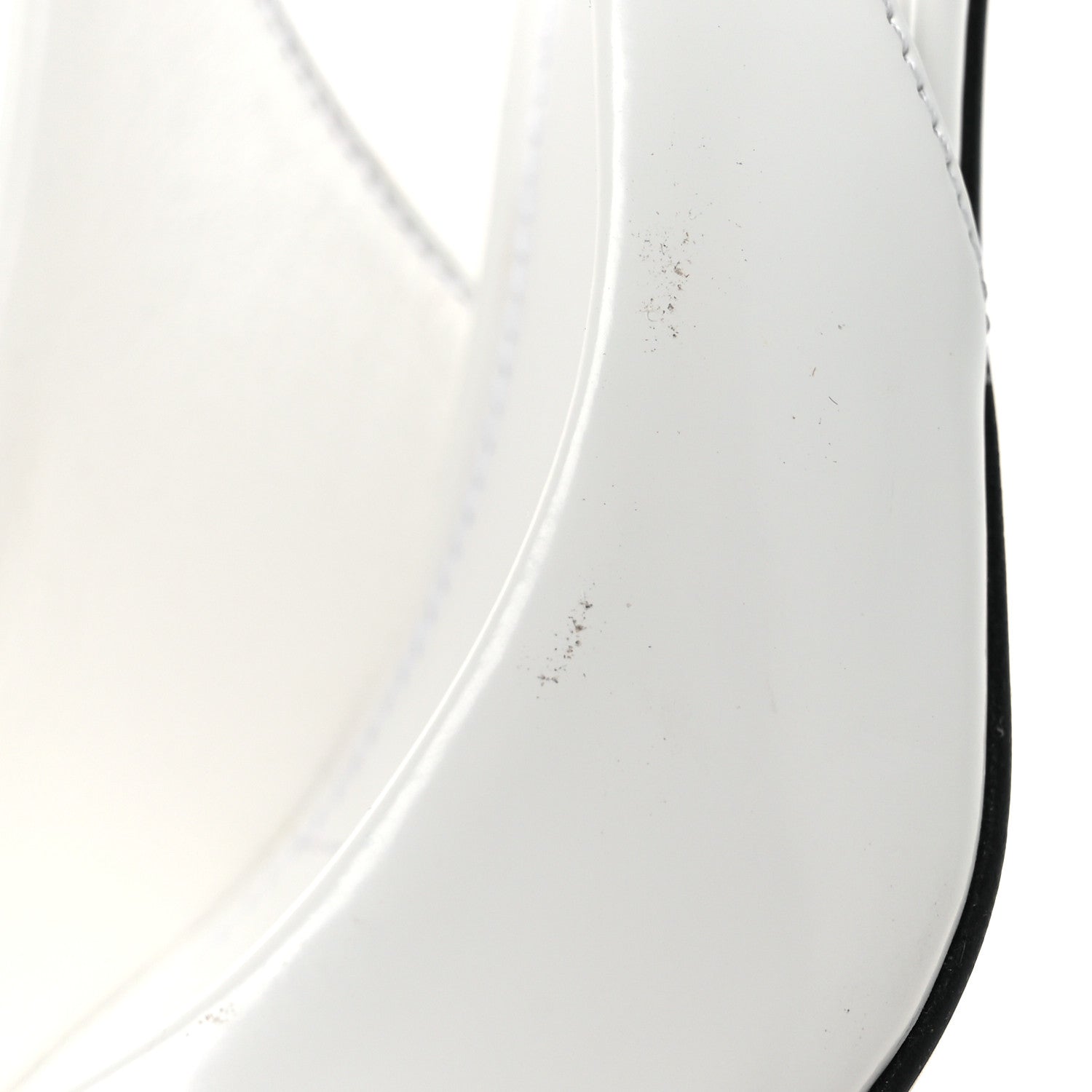 Prada Spazzolato Triangle Logo Pointed Toe 75mm Slingback Pumps 38 White 10 of 13