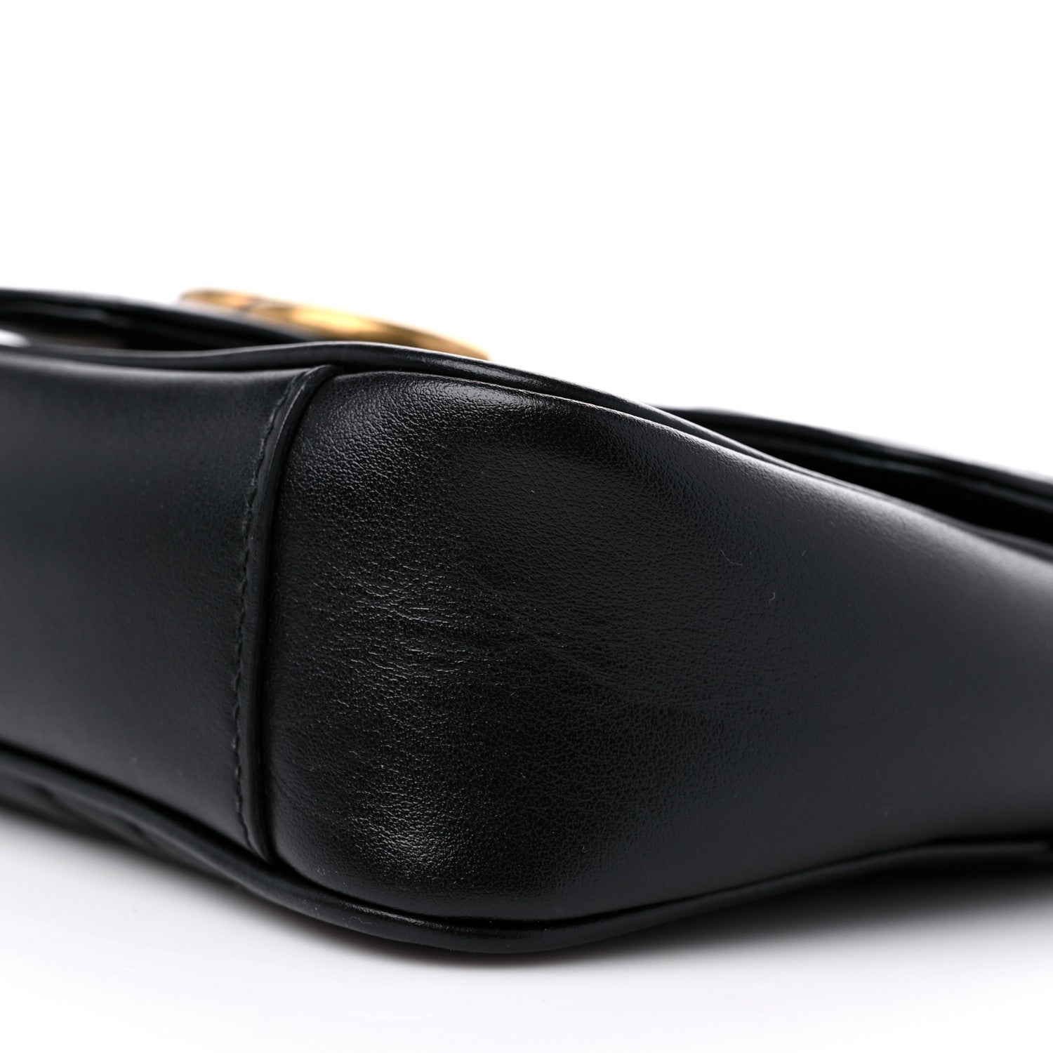Gucci Calfskin Matelasse Mini GG Marmont Shoulder Bag Black 9 of 15