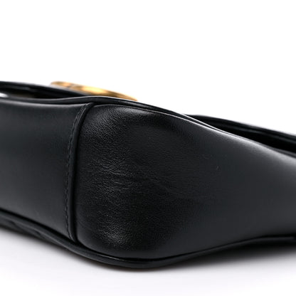 Gucci Calfskin Matelasse Mini GG Marmont Shoulder Bag Black 9 of 15