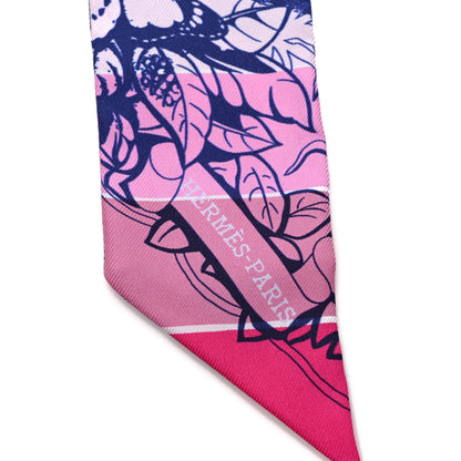 Hermes Silk Jungle Love Rainbow Twilly Rose Vif Encre White 3 of 4