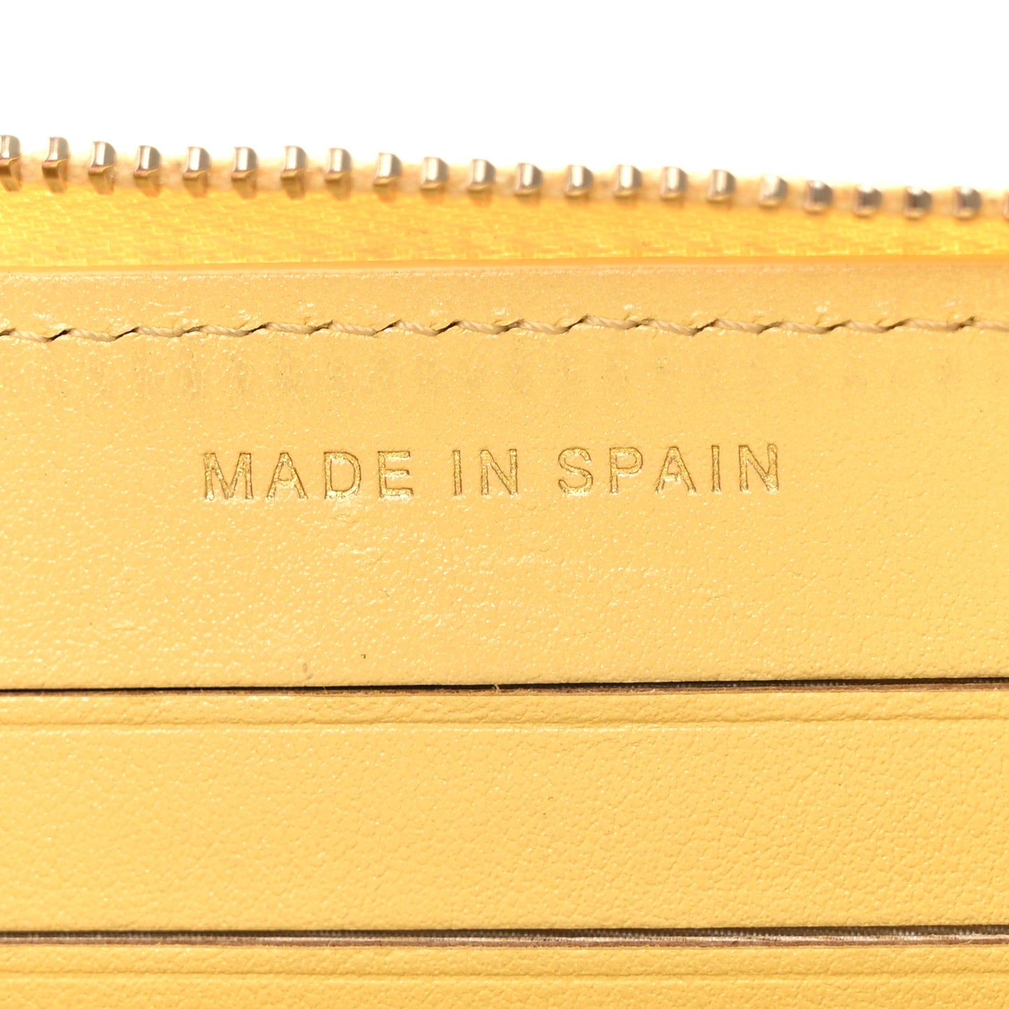 Iridescent Caviar Quilted Medium Zip Around Wallet Yellow