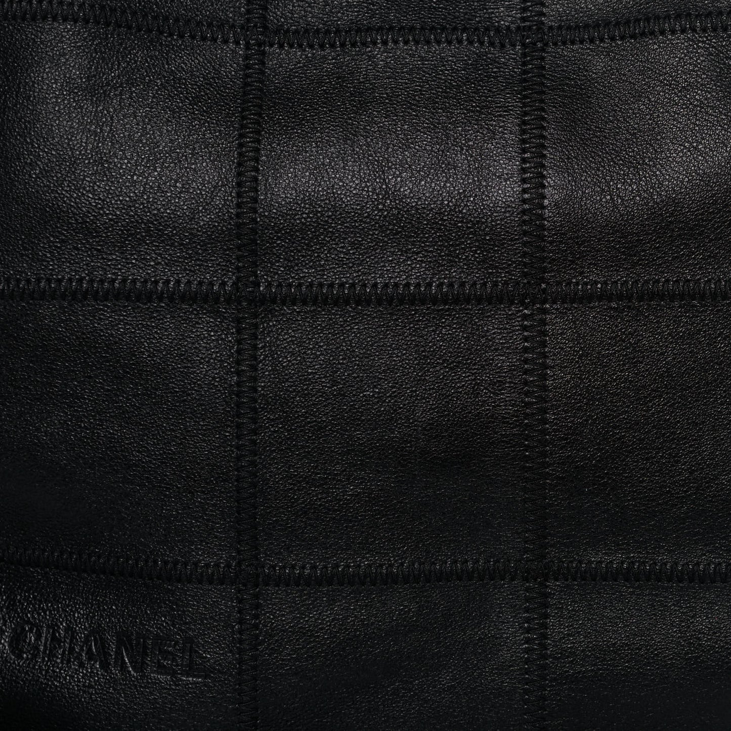 Calfskin Square Stitched Tassel Bag Black