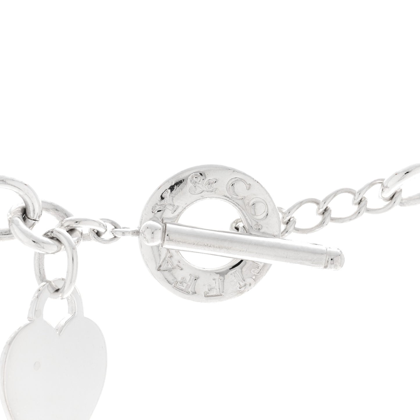 Sterling Silver Heart Tag Toggle Necklace