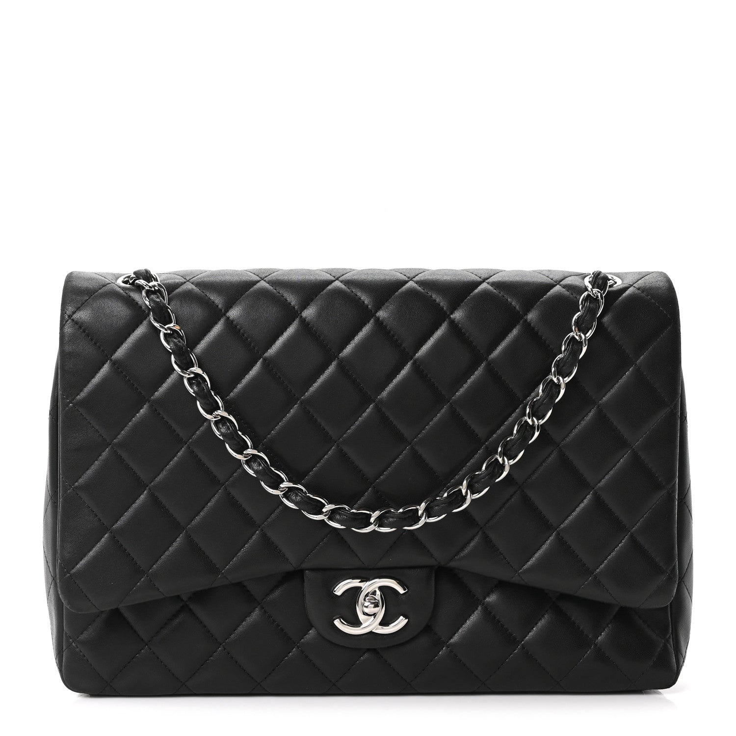 Chanel Lambskin Quilted Maxi Double Flap Black 1 of 11