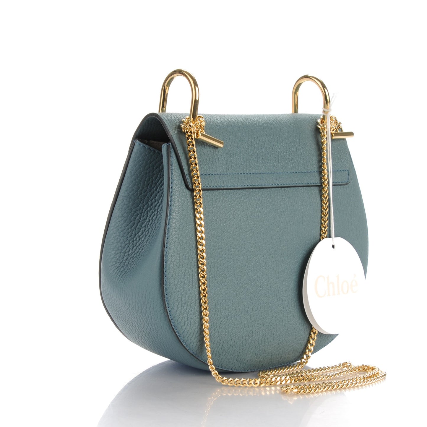 Grained Lambskin Drew Shoulder Bag Cloudy Blue