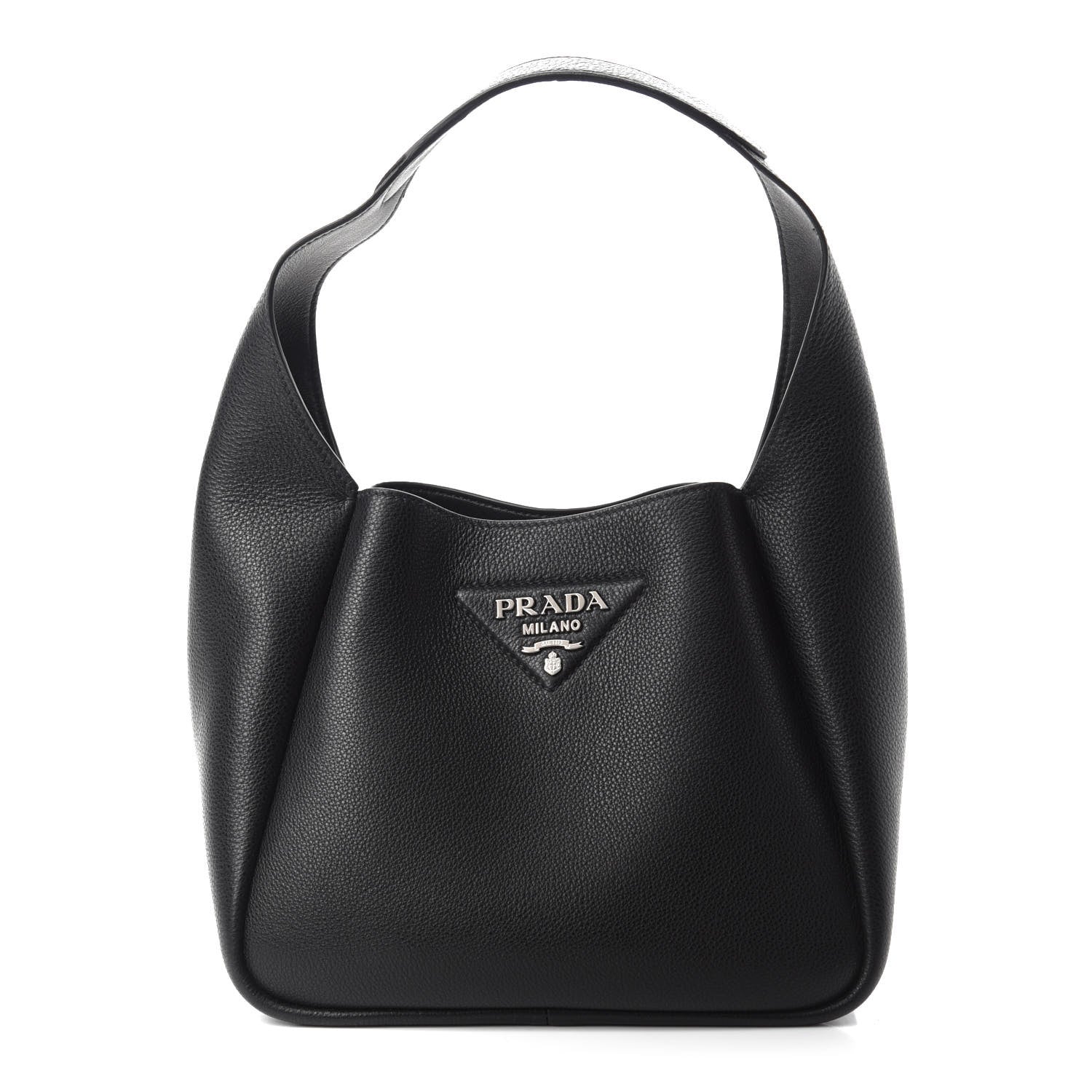Prada Vitello Daino Dynamique Hobo Black 1 of 10