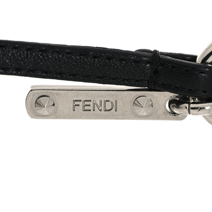 Fendi Fox Mink Goat Fur Karlito Bag Charm Black White Verde 3 of 4
