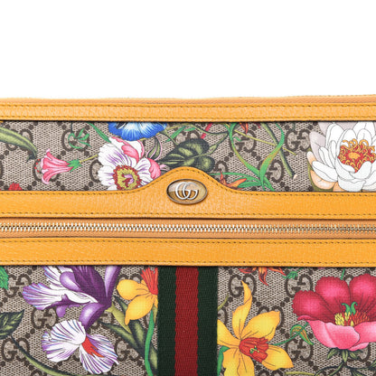 Gucci GG Supreme Monogram Flora Large Ophidia Pouch Clutch Beige Multicolor Crop 10 of 11