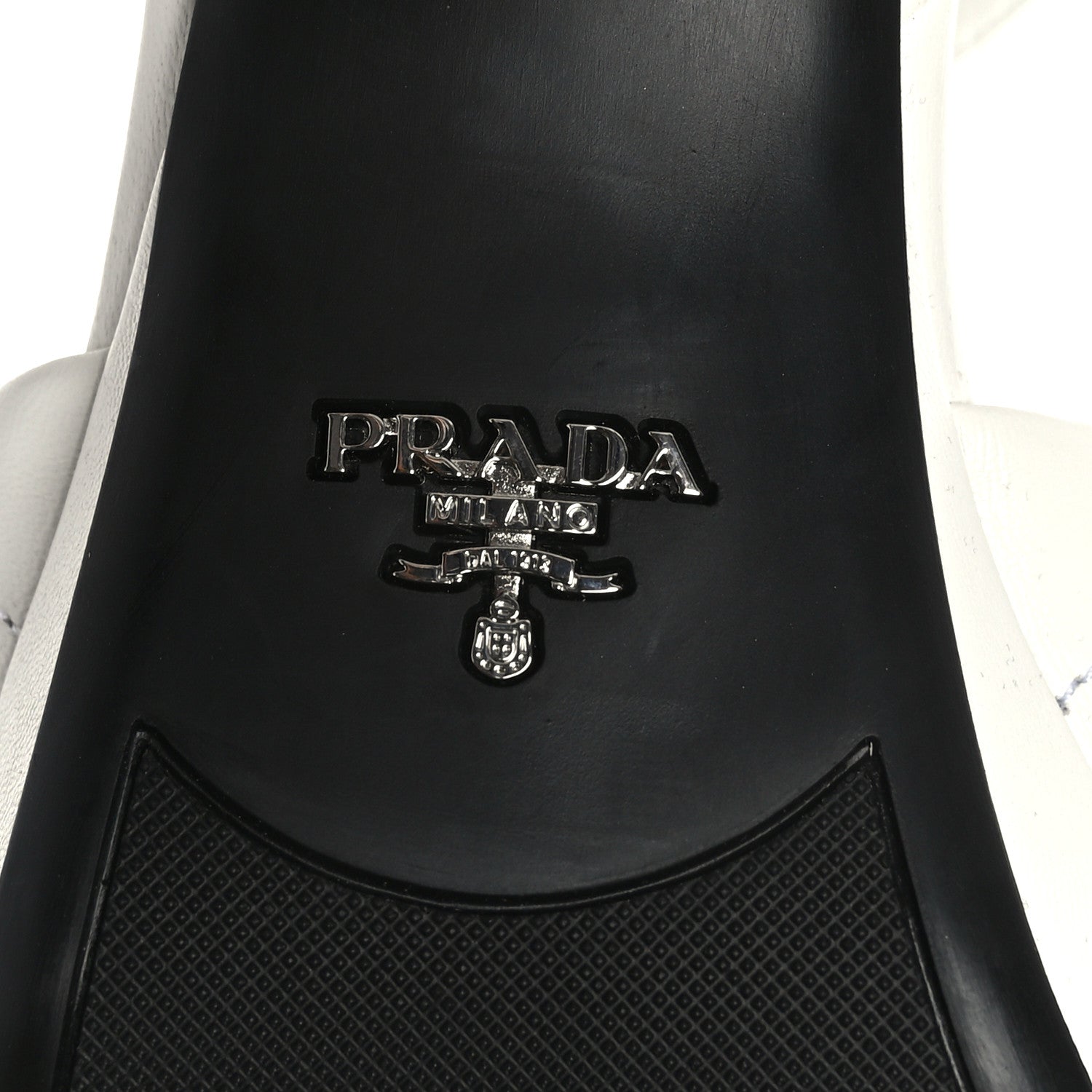 Prada Nappa Logo Quilted Crisscross Platform 20/65mm Sandals 39 White 7 of 7
