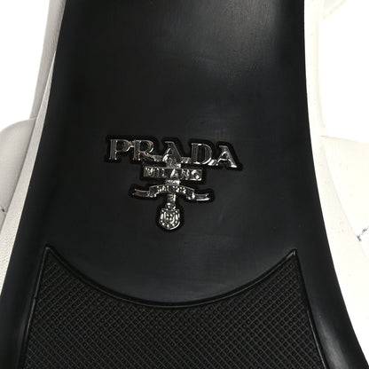 Prada Nappa Logo Quilted Crisscross Platform 20/65mm Sandals 39 White 7 of 7