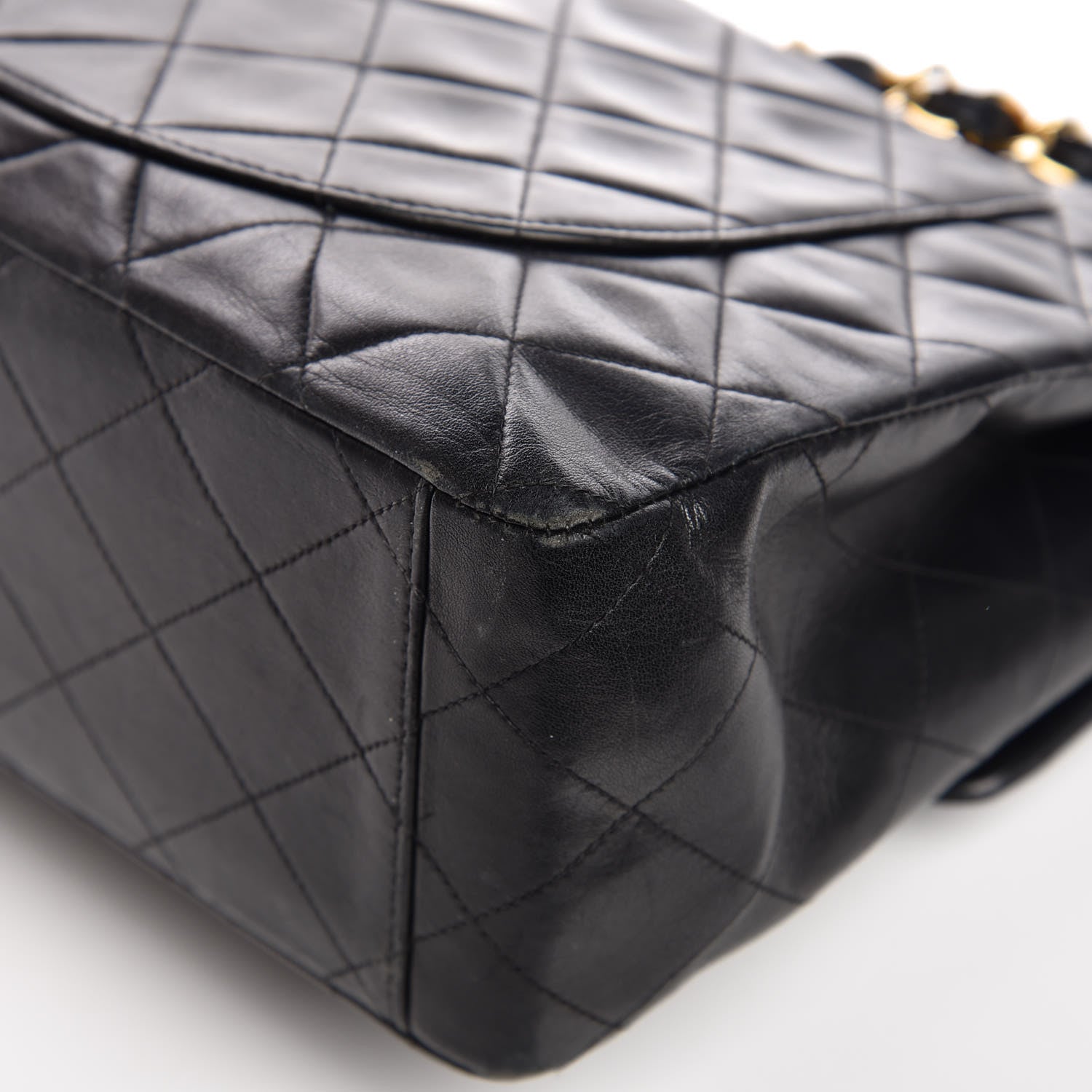Chanel Lambskin Quilted XL Jumbo Single Flap Black 16 of 17
