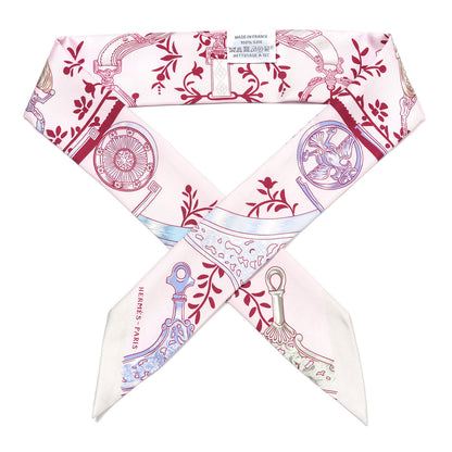 Hermes Silk Etriers Remix Twilly Rose Pale Bordeaux 1 of 4