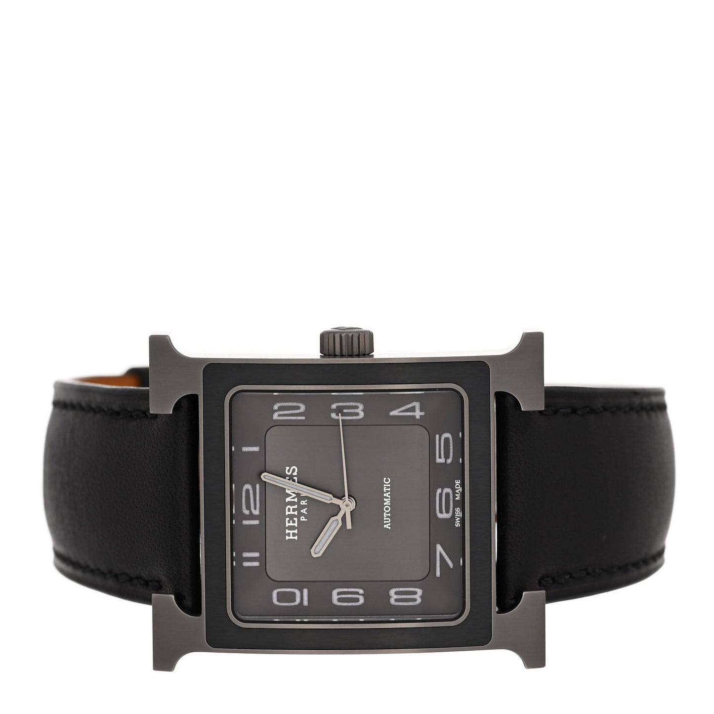 Titanium Barenia 30mm Heure H Hour Quartz Watch Noir