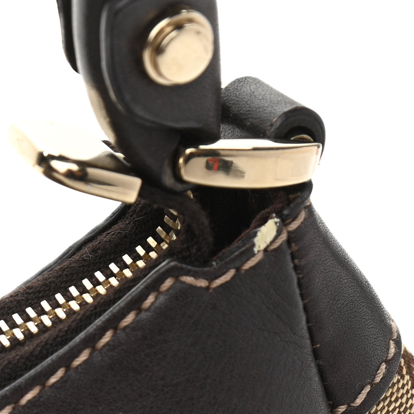Monogram Medium D Gold Ring Hobo Dark Brown