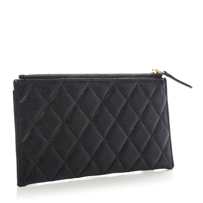 Chanel Caviar Quilted Classic Zip Boy Pouch Black 3 of 9