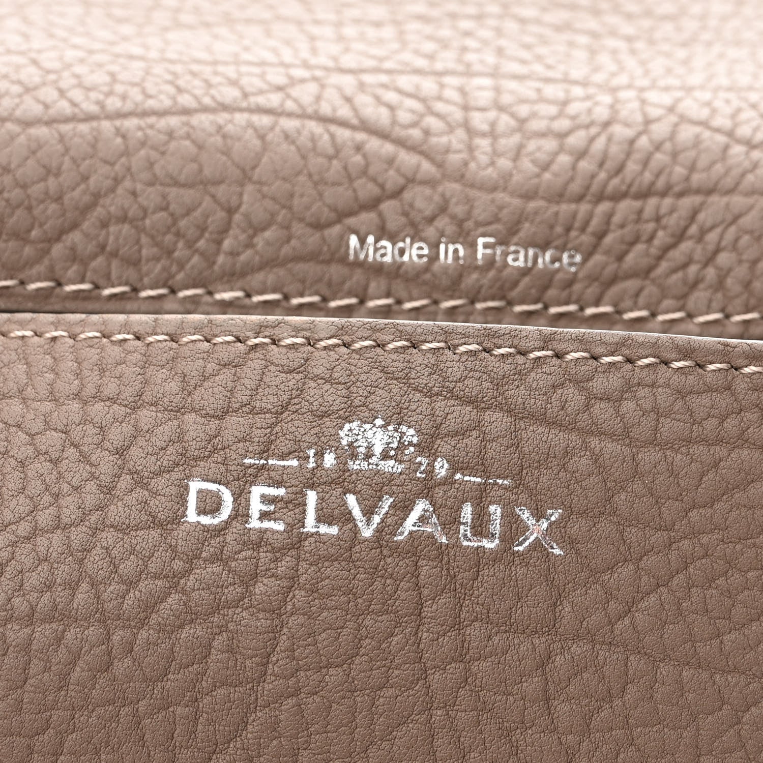Delvaux Crispy Calfskin Le Mutin MM Saddle Bag Taupe 6 of 9