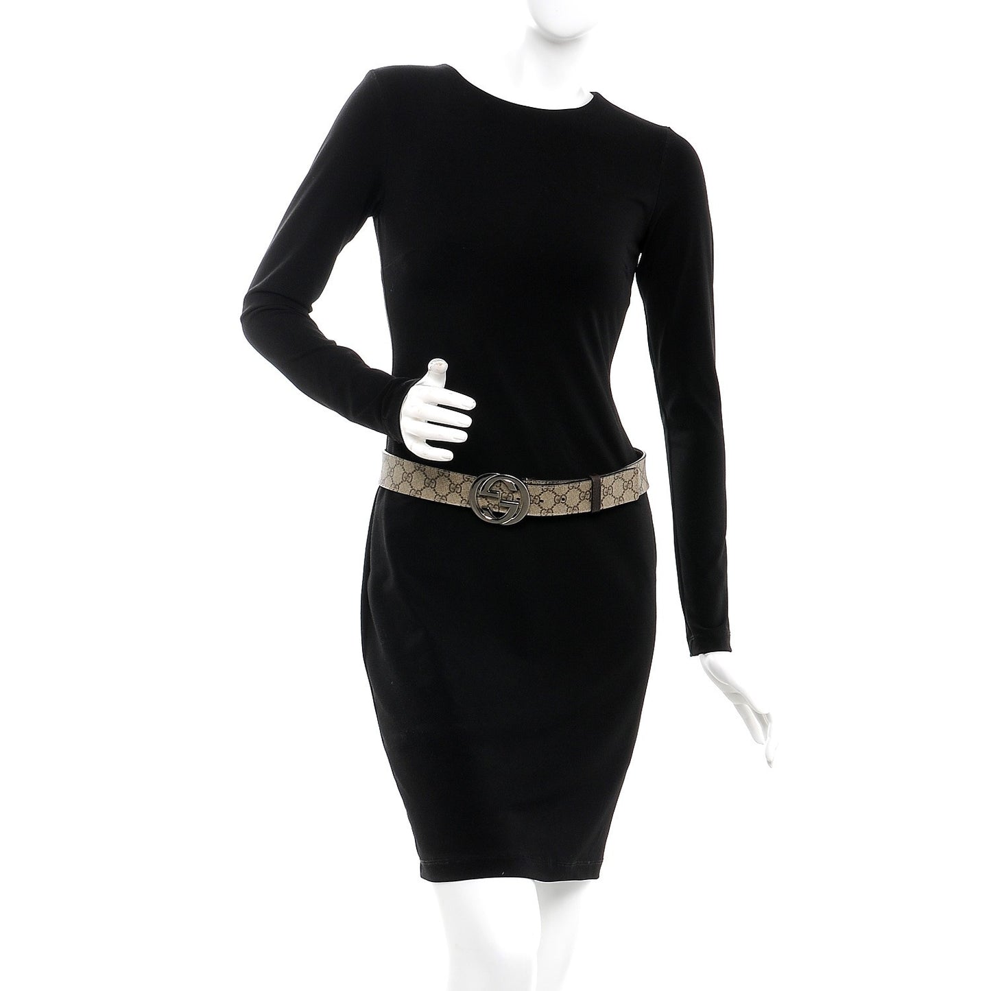 GG Plus Monogram Interlocking G Belt 85 34 Dark Brown