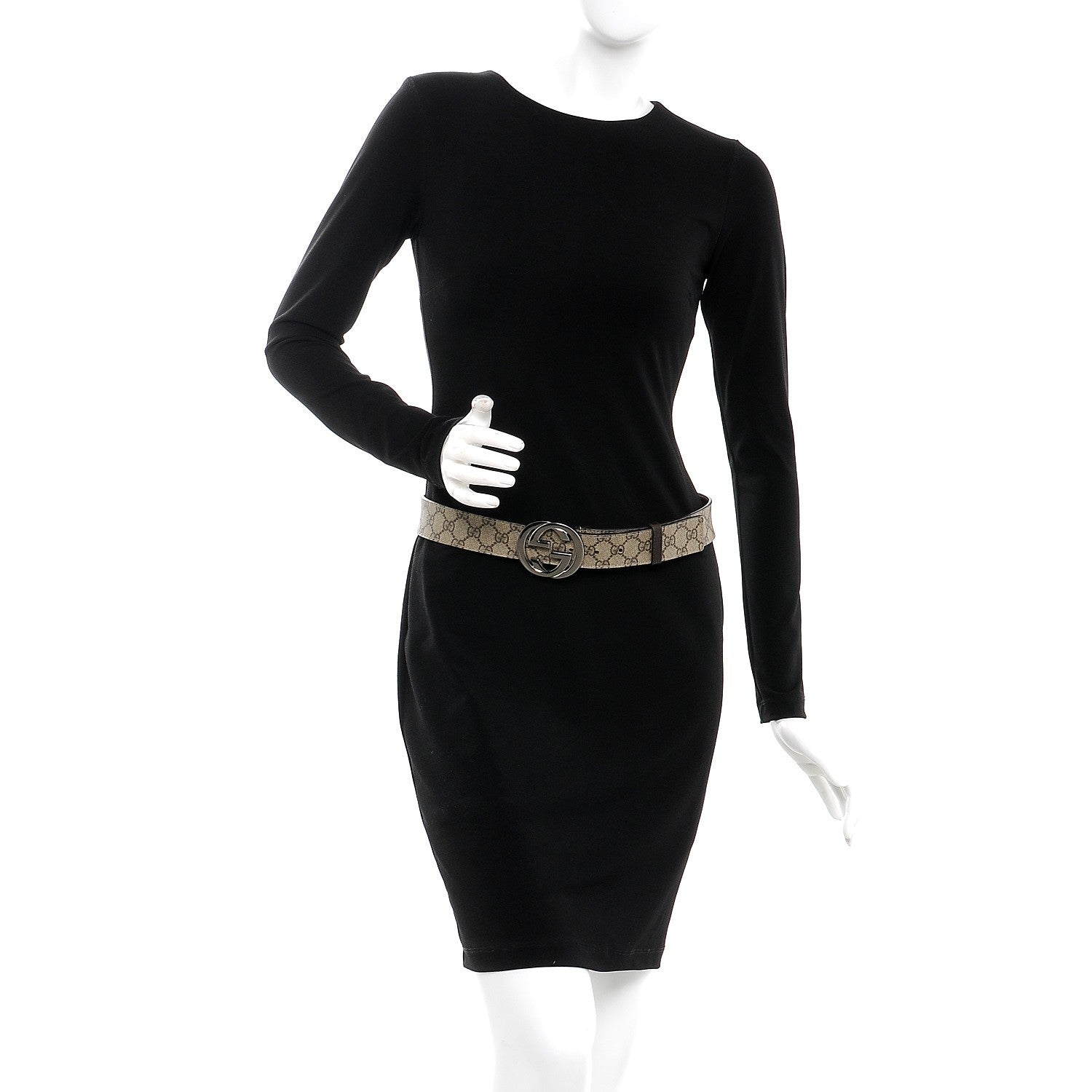 Gucci GG Plus Monogram Interlocking G Belt 85 34 Dark Brown 2 of 5