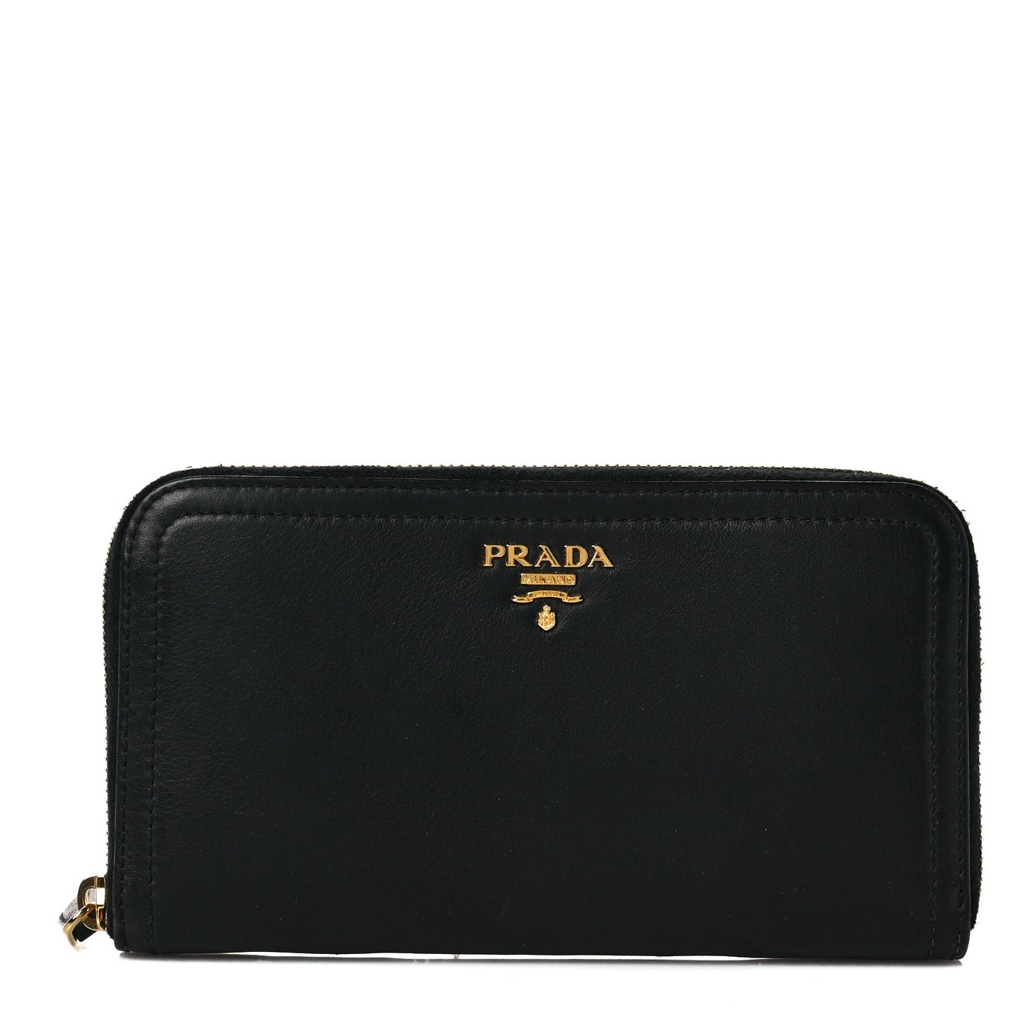 Vitello Daino Zip Around Wallet Nero Black