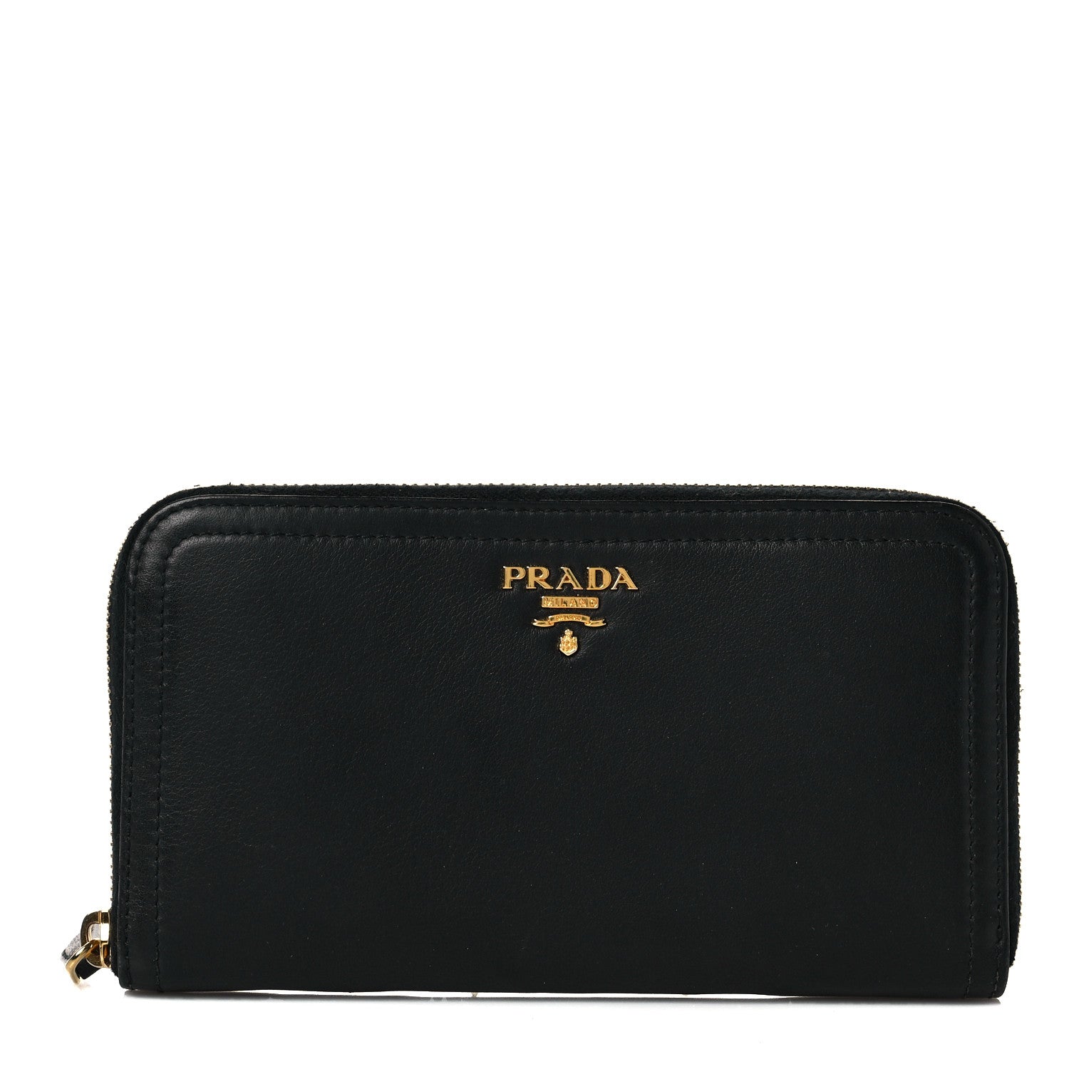 Prada Vitello Daino Zip Around Wallet Nero Black 1 of 6