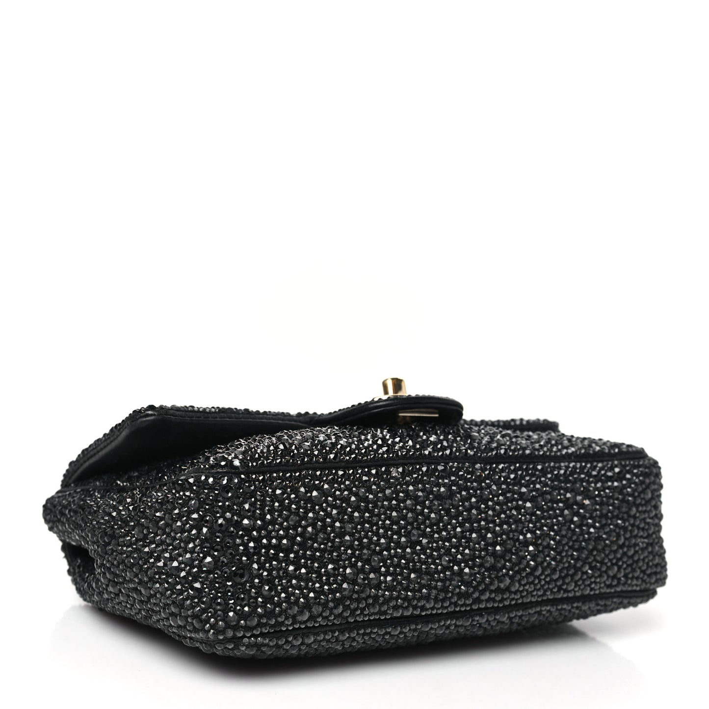 Lambskin Crystal Diamante Small Flap Black