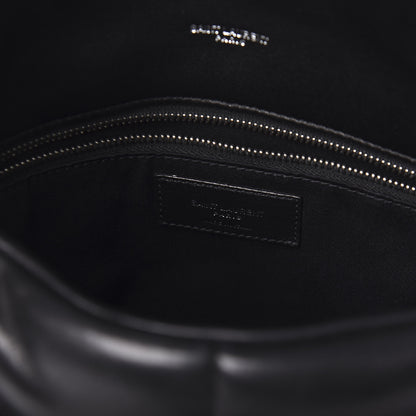 Saint Laurent Lambskin Quilted Medium Loulou Puffer Monogram Chain Satchel Black 8 of 9