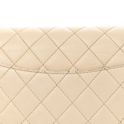 Chanel Iridescent Caviar Quilted Jumbo Double Flap Dark White 16 of 20