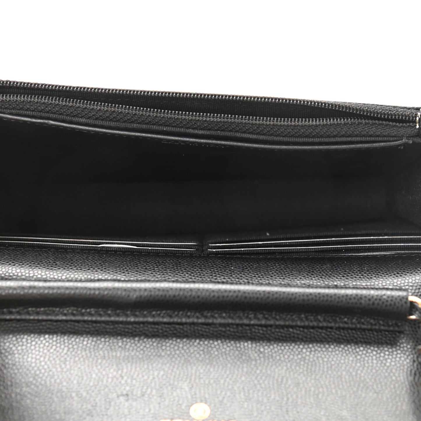Caviar Quilted Crystal CC Wallet On Chain WOC Black