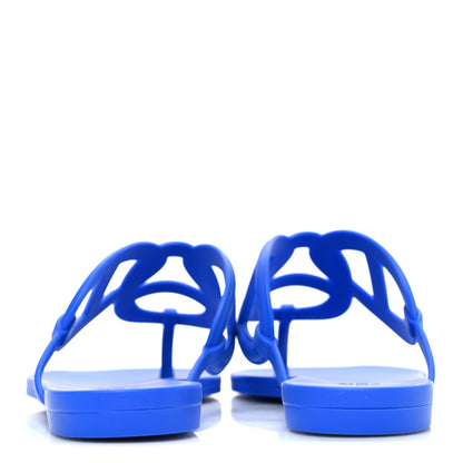 Hermes Rubber Womens Egerie Sandals 38 Bleu Outremer 6 of 10
