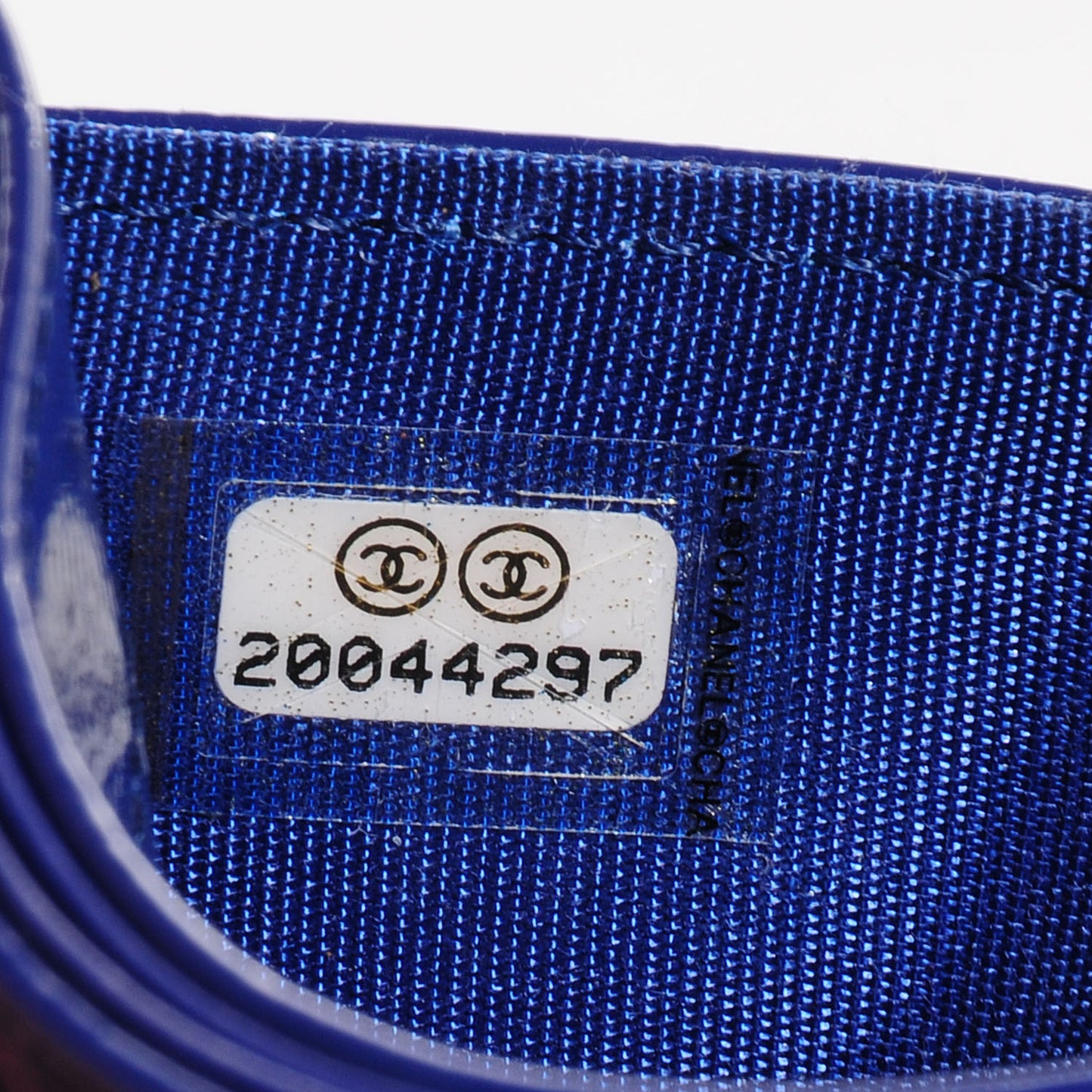 Patent Grained Calfskin CC Card Holder Blue