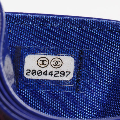 Chanel Patent Grained Calfskin CC Card Holder Blue 8 of 9