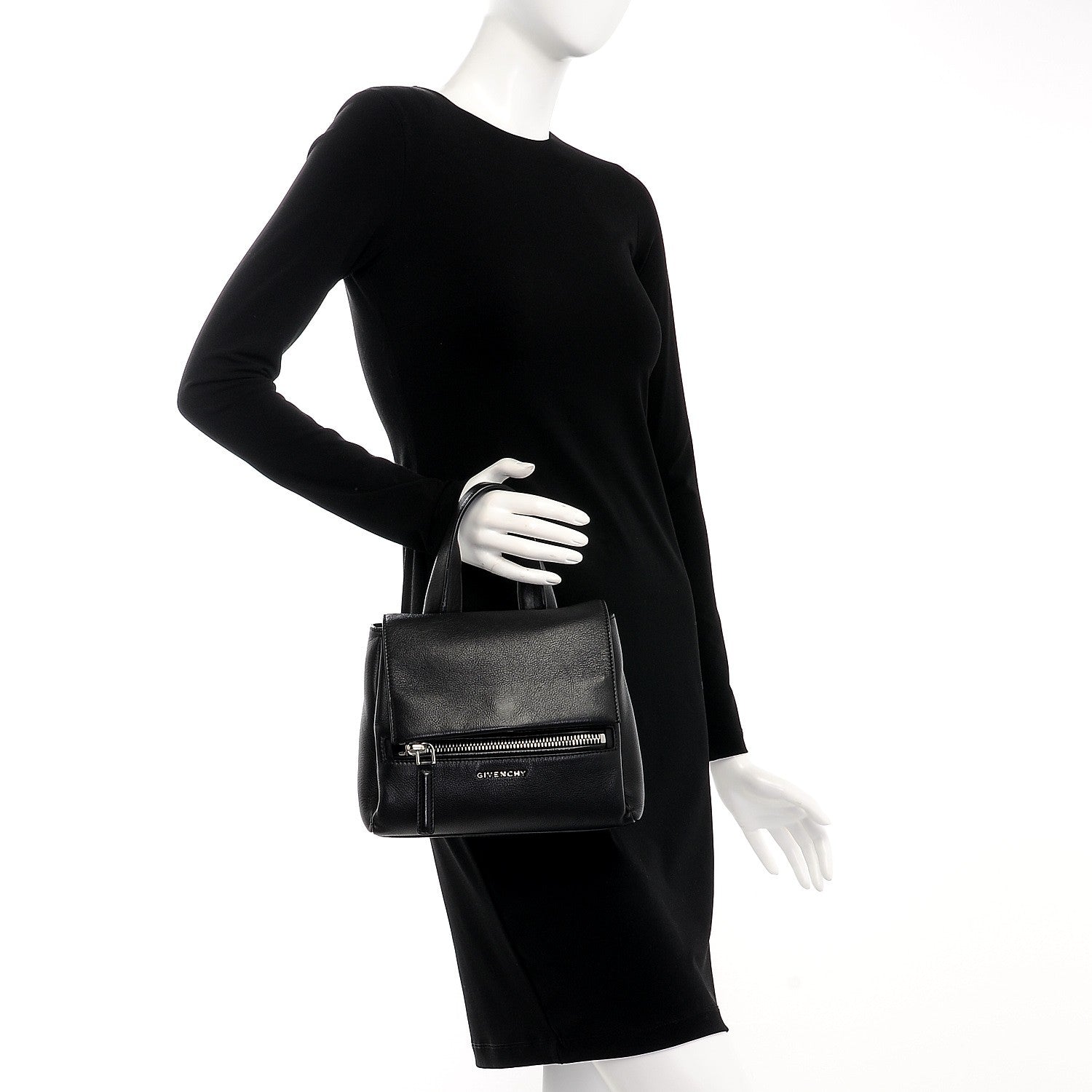 Givenchy Waxy Grained Calfskin Mini Pandora Pure Flap Bag Black 3 of 8