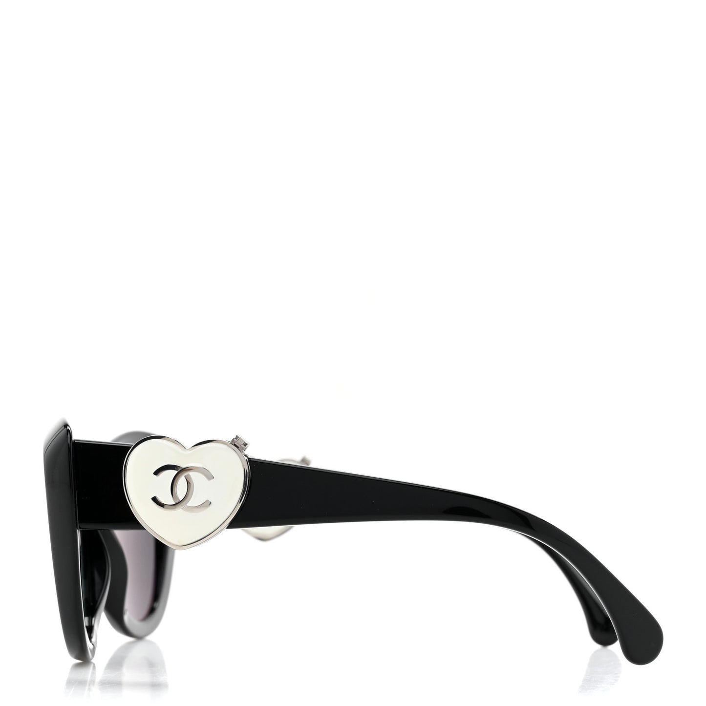 Acetate Enamel Heart Butterfly Sunglasses 5517 Black