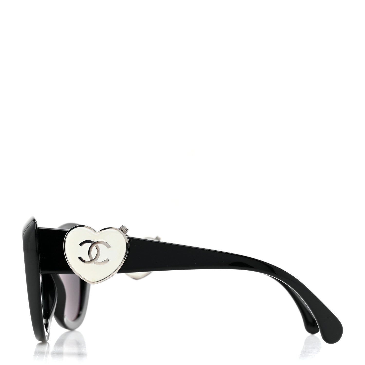 Chanel Acetate Enamel Heart Butterfly Sunglasses 5517 Black 3 of 8