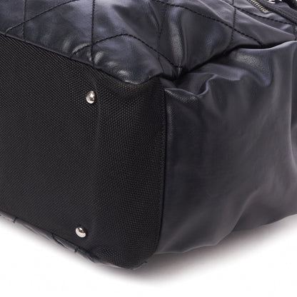 Chanel Coated Canvas Quilted Large Paris Biarritz Tote Black 6 of 11