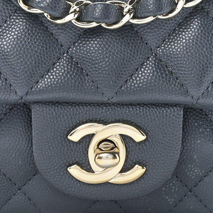 Chanel Caviar Quilted Mini Rectangular Flap Dark Grey 9 of 12