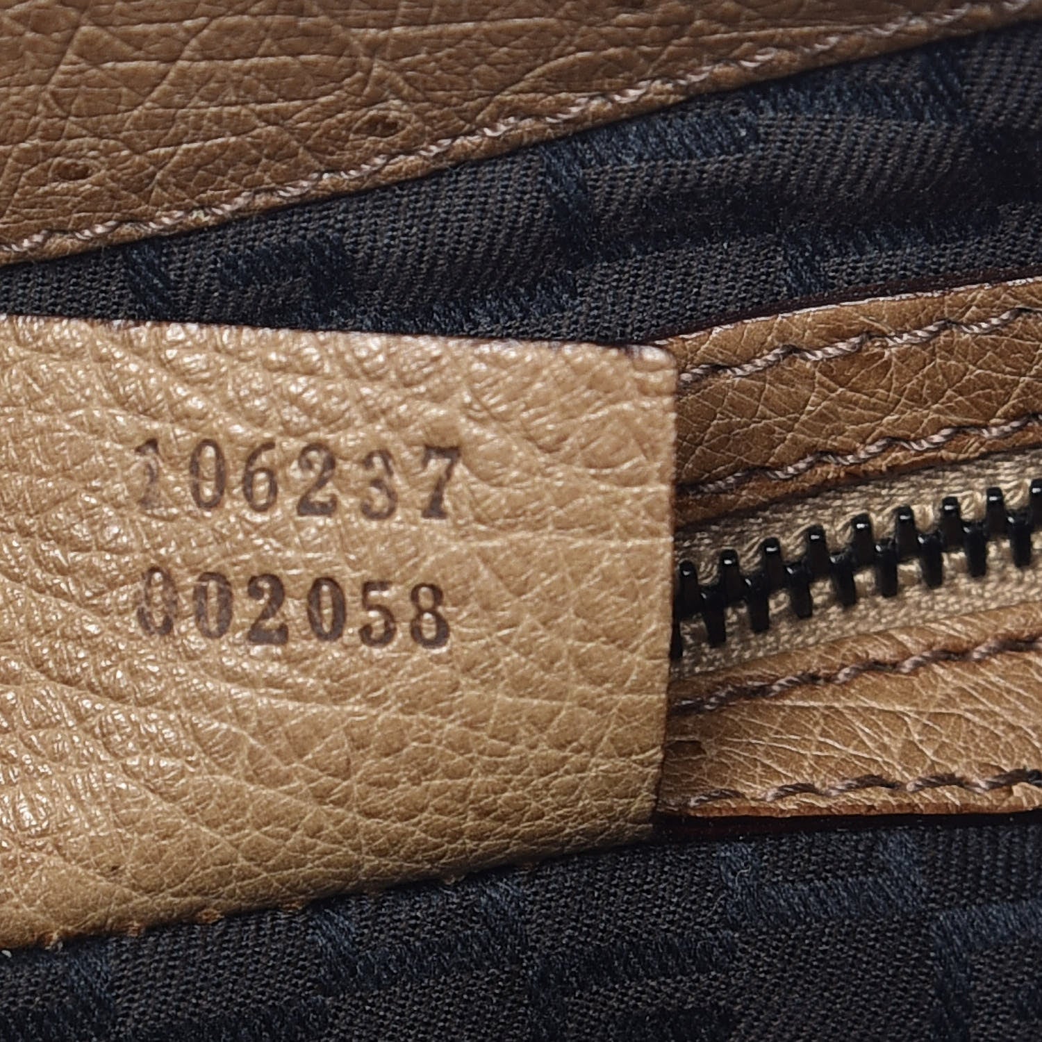 Gucci Ostrich Whipstitch Wooden Handle Small Hobo Brown 6 of 9