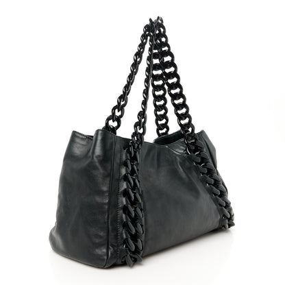 Chanel Calfskin Modern Chain Rhodoid East West Tote Black 3 of 10